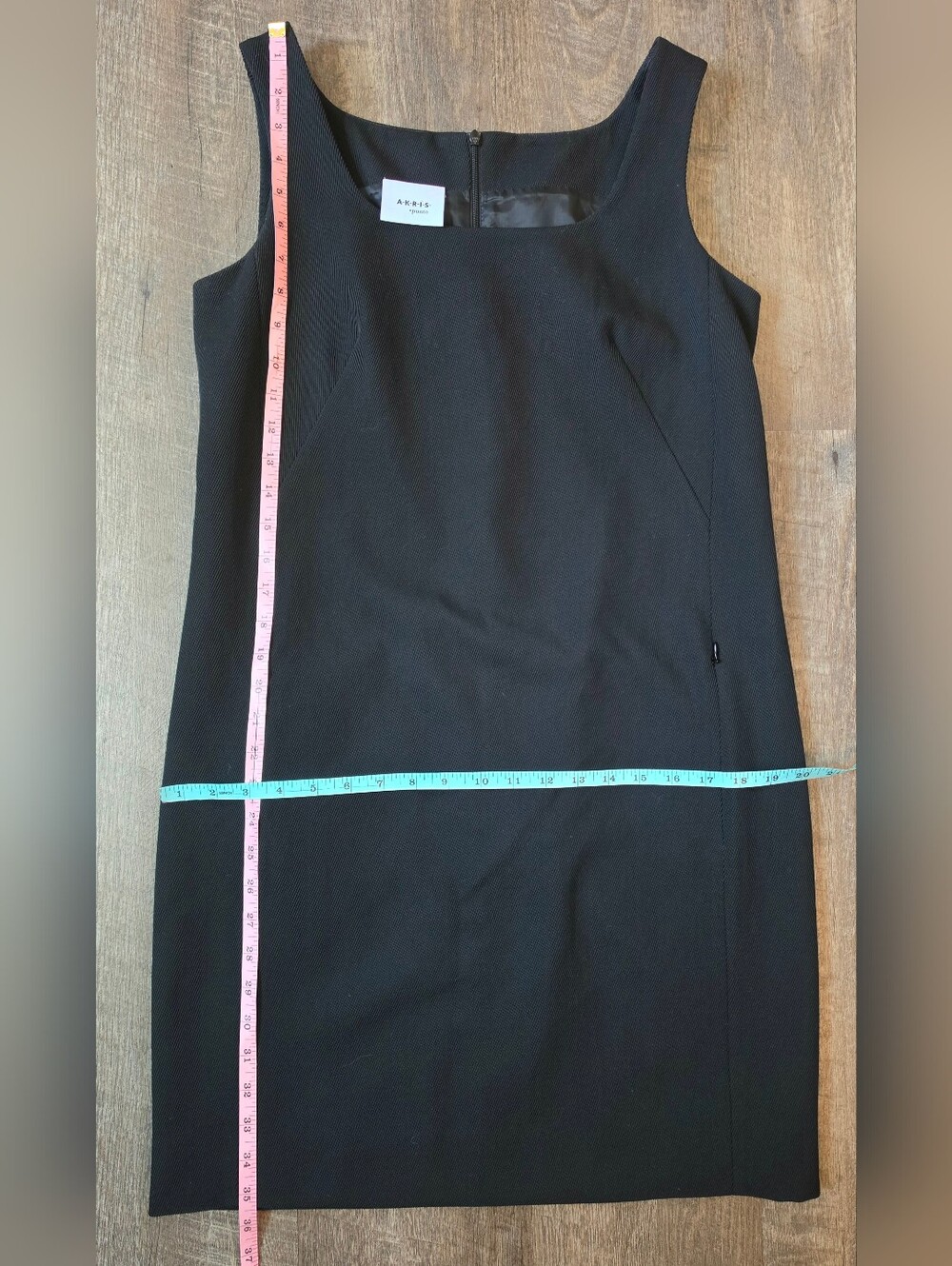Akris Punto Ribbed Wool Midi Mod Inspired Shift Dress Womens 6 Black Classic Lux - Picture 11 of 14
